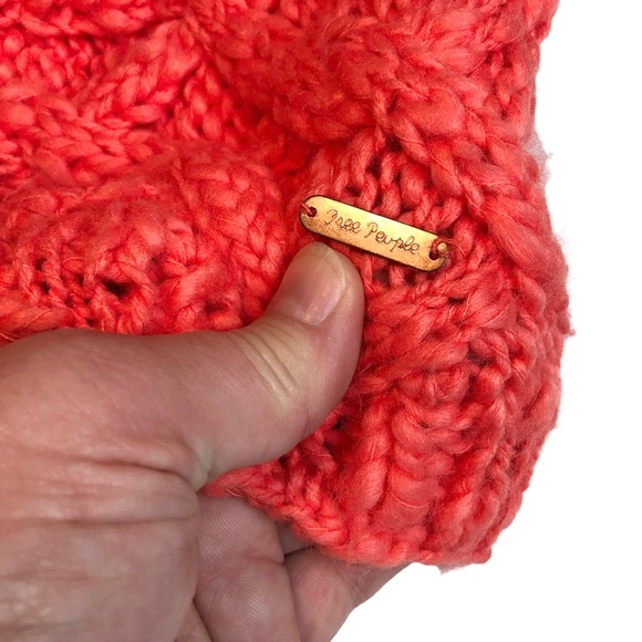 Free People Chunky Knit Beanie with Pom-Pom - Picture 2 of 5